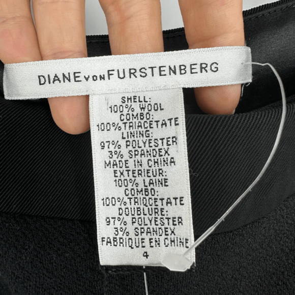Diane Von Furstenberg Bodycone Bandage Wool Midi Dress Sz 4 Old Money Minimalist - Picture 9 of 12